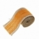 Natural jute ribbon with lace, orange, 6 cm, 2 m
