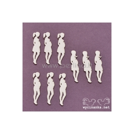 Chipboard "Family Album - pregnant mom", 9 pcs