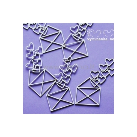 Chipboard "Valentine's Day - Envelopes", 5 pcs