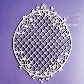 Kartoninė detalė "Blueberry Swirls - didelis rėmelis su tinkleliu", 1 vnt.