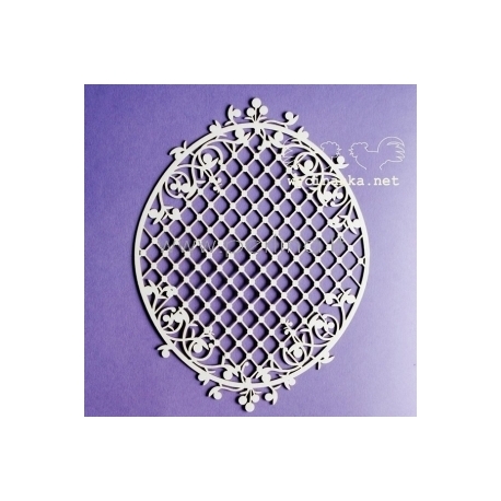 Chipboard "Blueberry Swirls - big frame with lattice", 1 pc