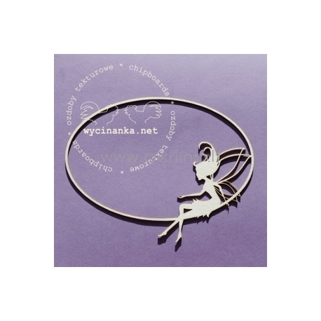 Chipboard "Oval frame with a fairy", 1 pc