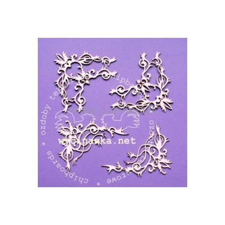 Chipboard "Rainforest - decorative corners", 4 pcs