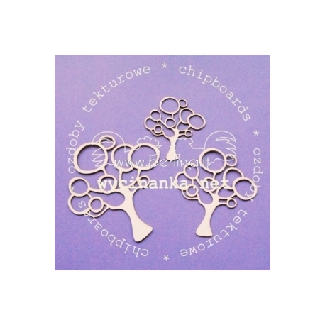 Chipboard "Stylized tree", 3 pcs