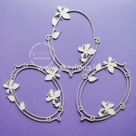Chipboard "In the garden - frame with apple flower", 3 pcs