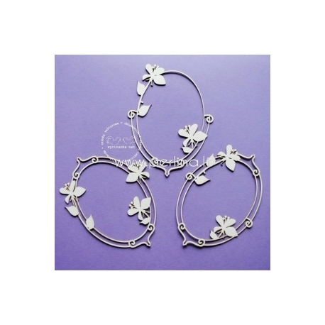 Chipboard "In the garden - frame with apple flower", 3 pcs