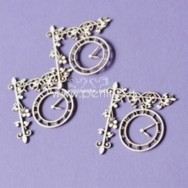 Chipboard "Retro - clock 1", 3 pcs