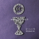 Chipboard "First Communion - chalice and host with ornament", 1 pc