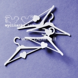 Chipboard "Little hangers with heart", 4 pcs
