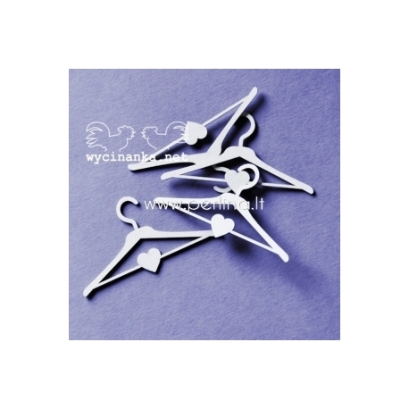 Chipboard "Little hangers with heart", 4 pcs
