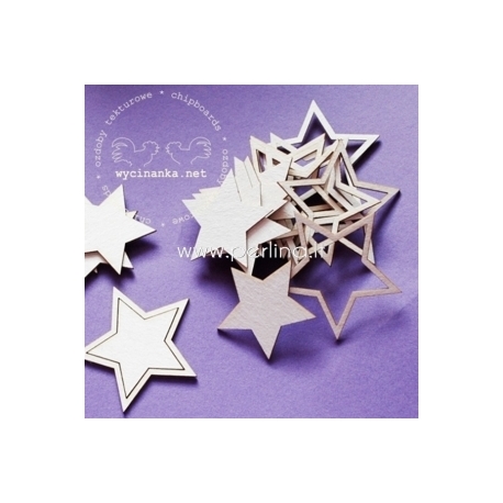 Chipboard "Let it snow - Stars 15", 18 pcs