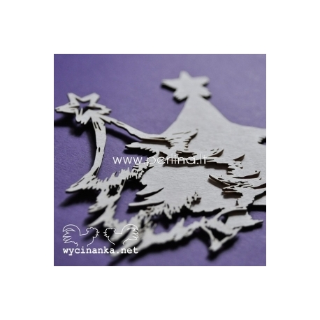 Kartoninė detalė "Kalėdų piešiniai - kalėdinė eglė", 1 vnt.