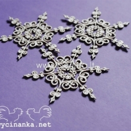 Chipboard "Christmas Doodles - snowflakes 2", 3 pcs