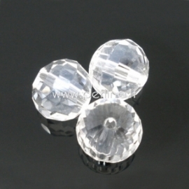 Stiklinis karoliukas, apvalus, šlifuotas, skaidrus, 8 mm, 1 vnt.