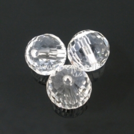 Stiklinis karoliukas, apvalus, šlifuotas, skaidrus, 10 mm, 1 vnt.