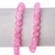 Glass crystal faceted crakle round bead, hot pink, 8 mm, 1 pc