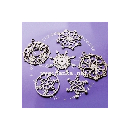 Chipboard "Let it snow - Christmas decorations 14", 6 pcs