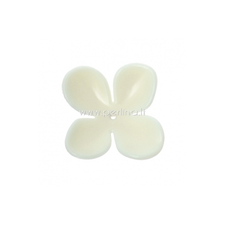 Acrylic bead cap, ivory, 34x34 mm, 1 pc