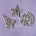 Chipboard "Lacy Christmas - Set 1", 3 pcs