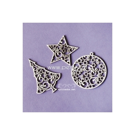 Chipboard "Lacy Christmas - Set 1", 3 pcs
