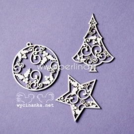 Chipboard "Lacy Christmas - Set 2", 3 pcs