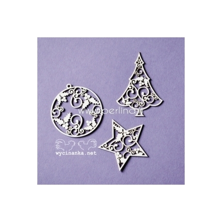 Chipboard "Lacy Christmas - Set 2", 3 pcs