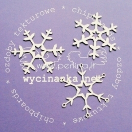 Chipboard "Christmas snowflakes", 3 pcs