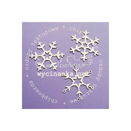 Chipboard "Christmas snowflakes", 3 pcs