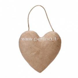 Paper-mache puffy heart ornament, 13,5x13,5 cm