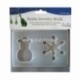 Resin Jewelry Reusable Plastic Mold "Snowman & Snowflake", 2 shapes
