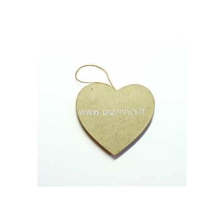 Paper-mache decoration "Heart", 7,5x7 cm, 1 pc