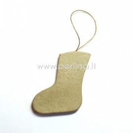 Paper-mache decoration "Sock", 5,9x8 cm, 1 pc
