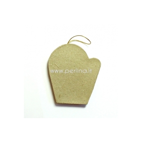 Paper-mache decoration "Glove", 7,7x6,7 cm, 1 pc