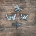 Resin Embellishments "Chalkboard Black Butterfly", 12 pcs