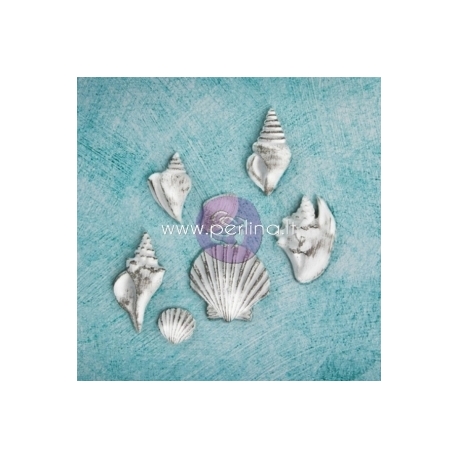 Resin Embellishments "Shabby Chic Treasures - Sea Shells", 7 pcs