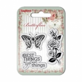 Clear rubber stamps "Butterflies No.1", 3 pcs