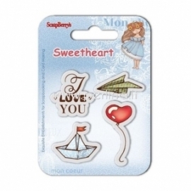 Clear stamps "Sweetheart No.5", 4 pcs