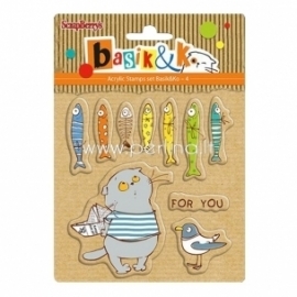 Clear stamps "Basik - For you", 10 pcs