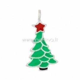 Enamel pendant "Christmas tree", 20x11 mm