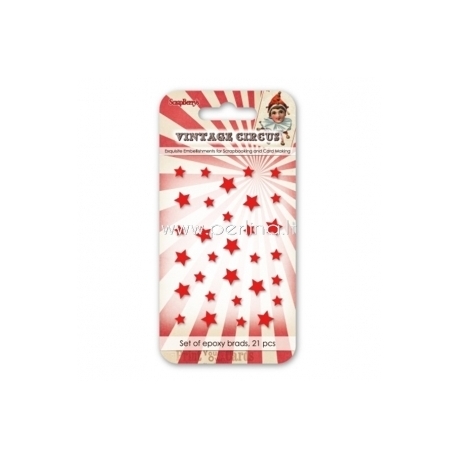Enamel epoxy stickers "Vintage circus 2", 31 pcs