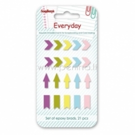 Enamel epoxy stickers "EveryDay 3", 20 pcs