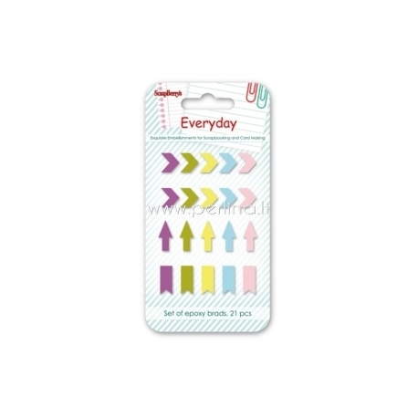 Enamel epoxy stickers "EveryDay 3", 20 pcs
