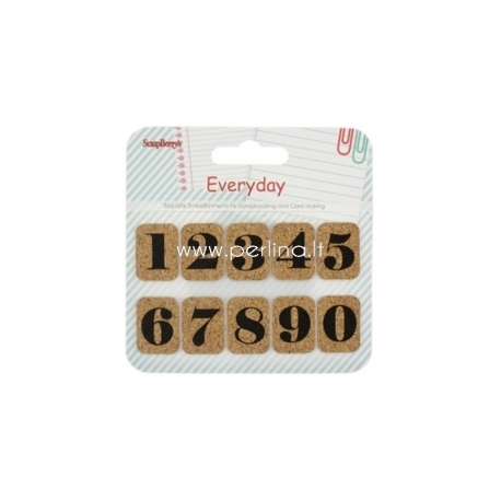 Cork stickers "EveryDay 1", 10 pcs