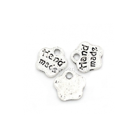 Pendant "Handmade", antique silver, 8x8 mm