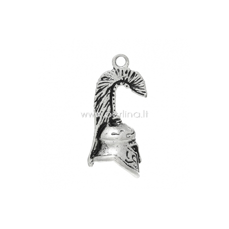 Pendant "Helmet", antique silver, 42x18 mm