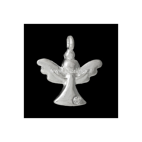 Pendant "Angel", silver plated, 21x19 mm