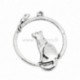 Pendant "Cat and Mouse", antique silver, 31x26 mm