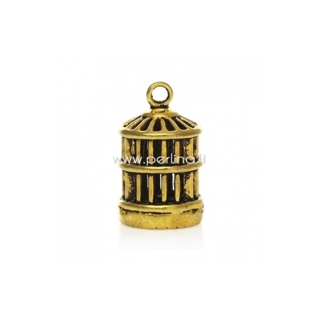 Pendant "Birdcage", gold tone, 28x17 mm