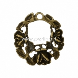 Pendant "Wreath", antique bronze, 26x25 mm