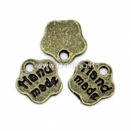 Pendant "Handmade", antique bronze, 8x8 mm